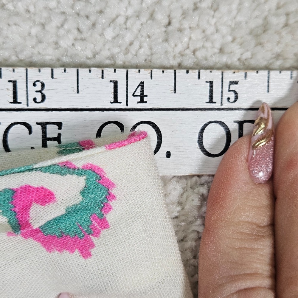 Zara Midi Skirt Womens S Ivory Linen Blend Knotted Pareo Boho Ikat High-Waisted - Picture 12 of 14